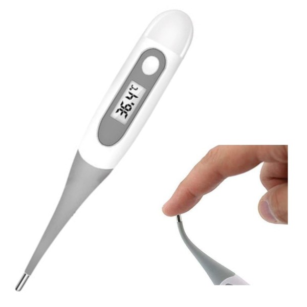Termómetro Digital con punta flexible para Bebés, Niños y Adultos. Sin Mercurio.