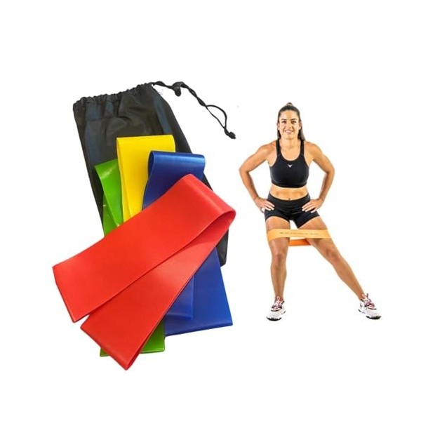 Set de 4 Bandas Elásticas Fitness y Fisioterapia