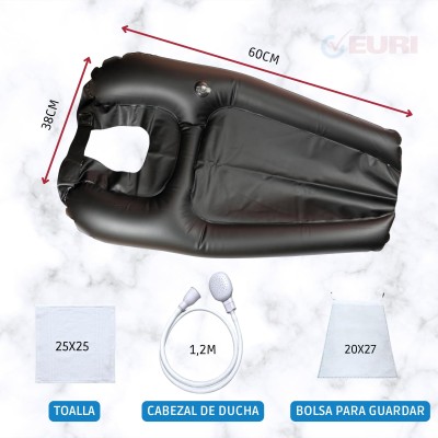 Set Lavacabezas portátil hinchable para Casa